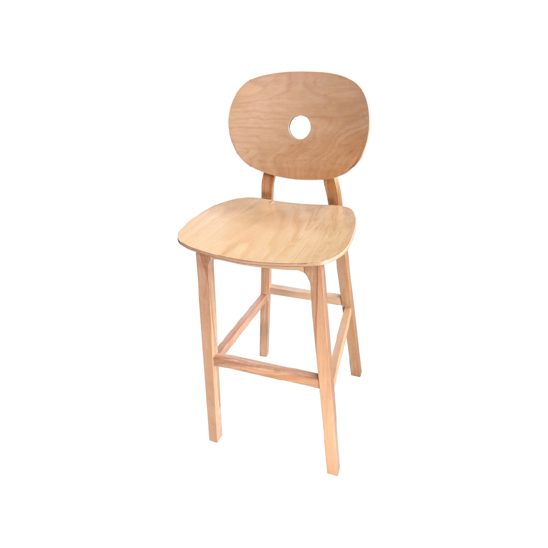 Solid Beech Wood Bar Stool