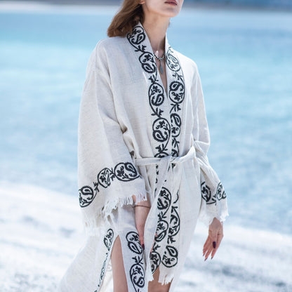 Organic Bamboo & Cotton Kimono Robe & Beach Cover-Up