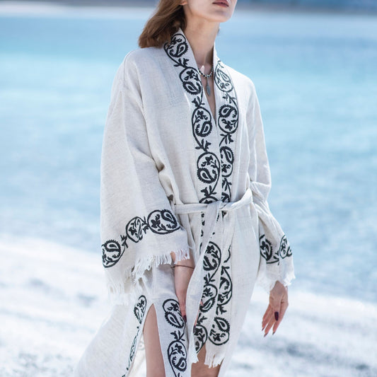 Organic Bamboo & Cotton Kimono Robe & Beach Cover-Up