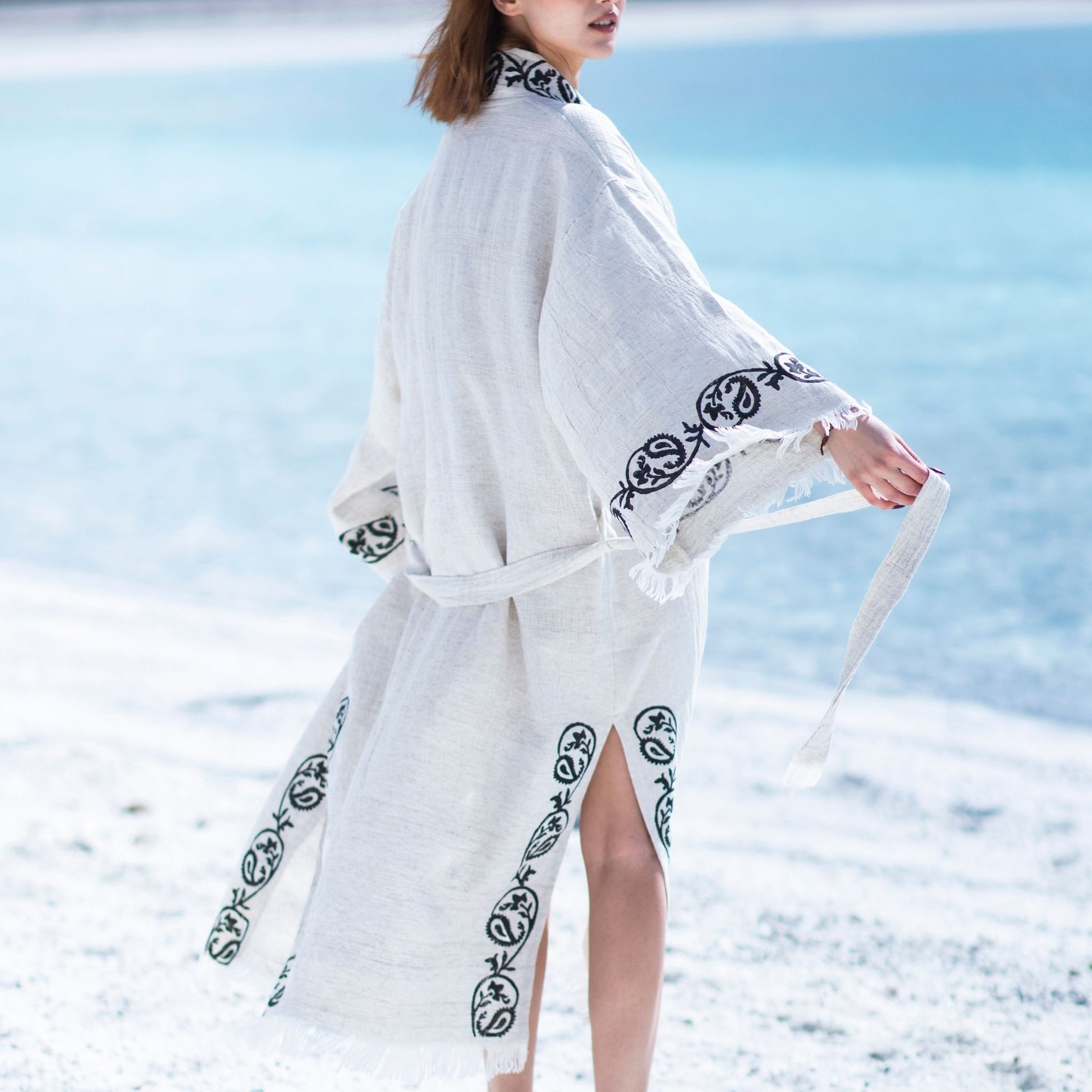 Organic Bamboo & Cotton Kimono Robe & Beach Cover-Up