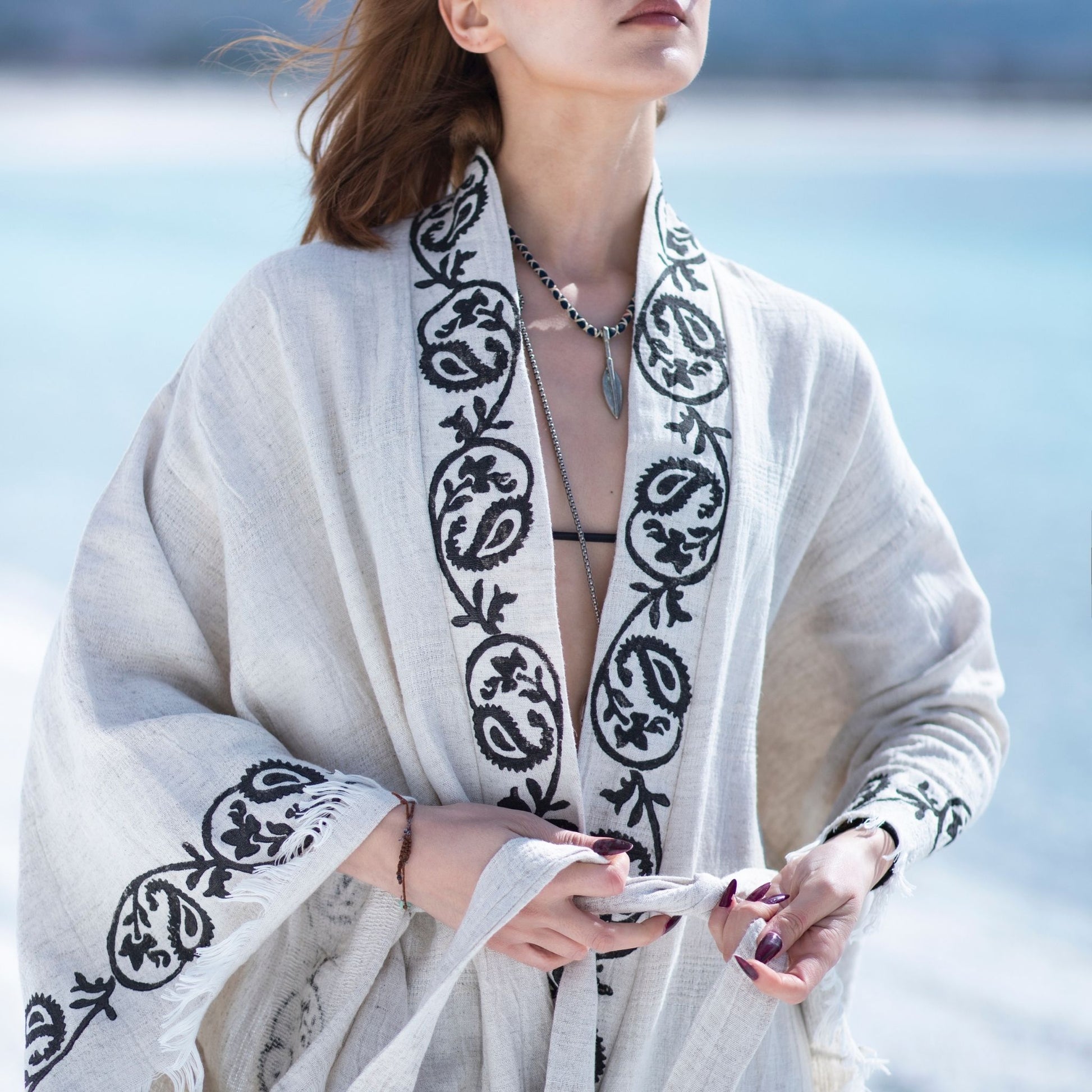 Organic Bamboo & Cotton Kimono Robe & Beach Cover-Up