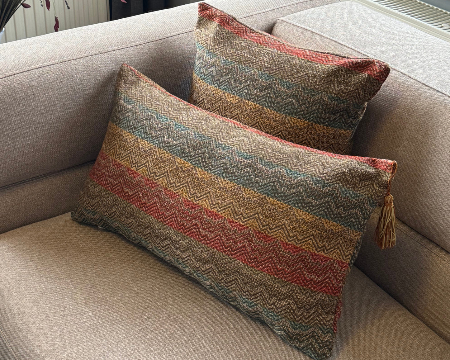 Suffolk Jacar Wool Blend Woven Cushion Cover – Premium Jacquard for Sofas & Home Decor