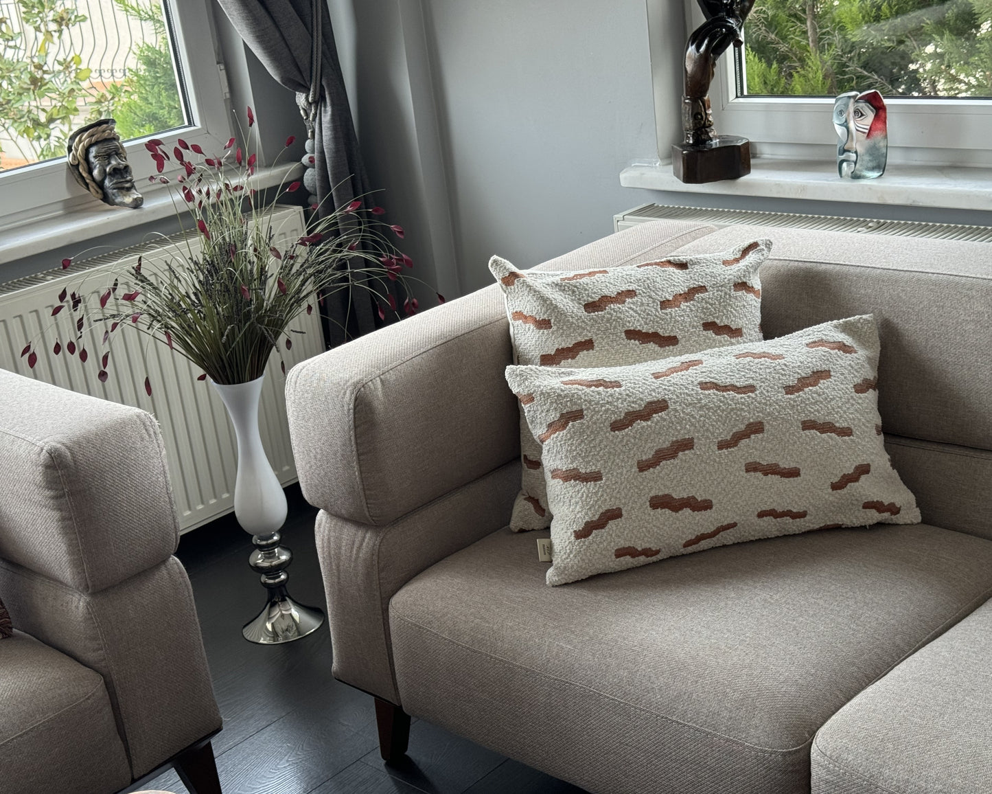 Jacquard Wool Blend Cushion Cover – Premium Woven Texture for Sofas & Home Decor