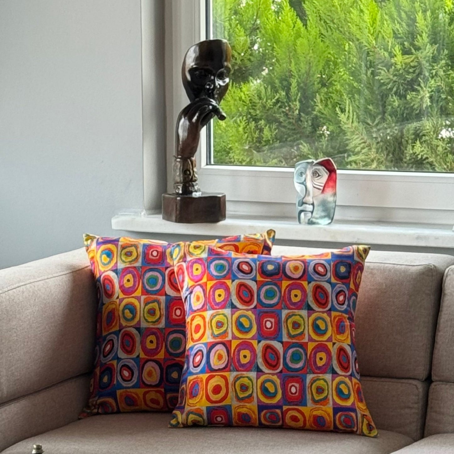 Ruston Colour Study Cushion Cover in Natural Silk – Artistic Elegance & Refinement