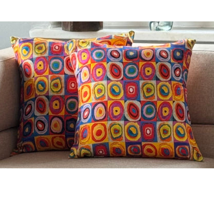 Ruston Colour Study Cushion Cover in Natural Silk – Artistic Elegance & Refinement