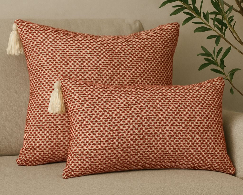 Alma Jacquard Wool Blend Cushion Cover – Premium Woven Texture for Sofas & Home Decor