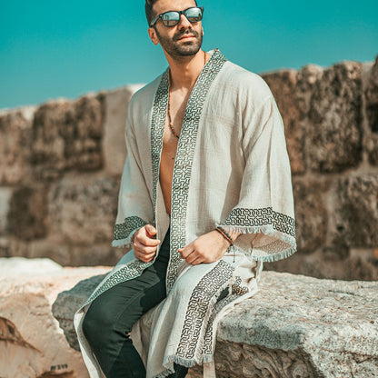 Men’s Kimono – Premium Linen & Hemp Blend Timeless Elegance & Comfort