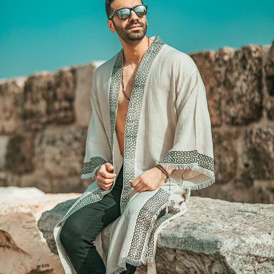 Men’s Kimono – Premium Linen & Hemp Blend Timeless Elegance & Comfort
