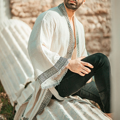 Men’s Kimono – Premium Linen & Hemp Blend Timeless Elegance & Comfort
